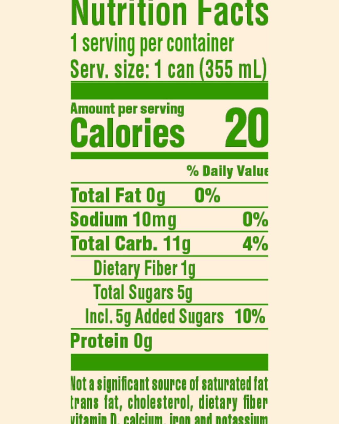 Mountain Hippie Soda Co. Lemon Lime Soda Nutrition Facts