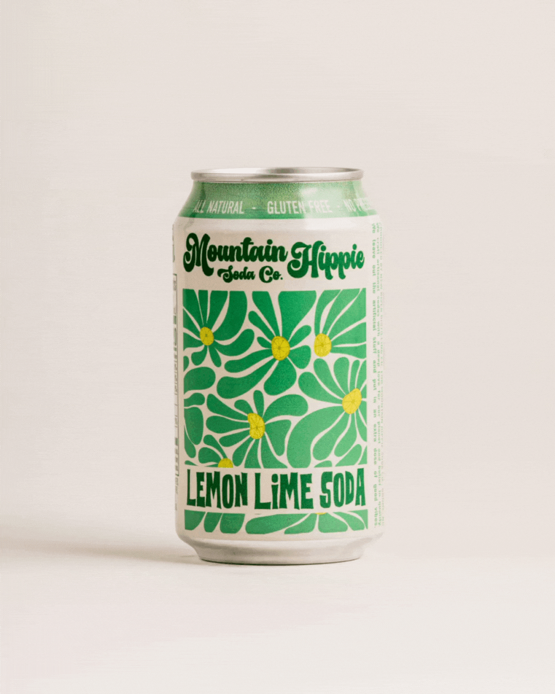Mountain Hippie Soda Co. Lemon Lime Soda video of can spinning