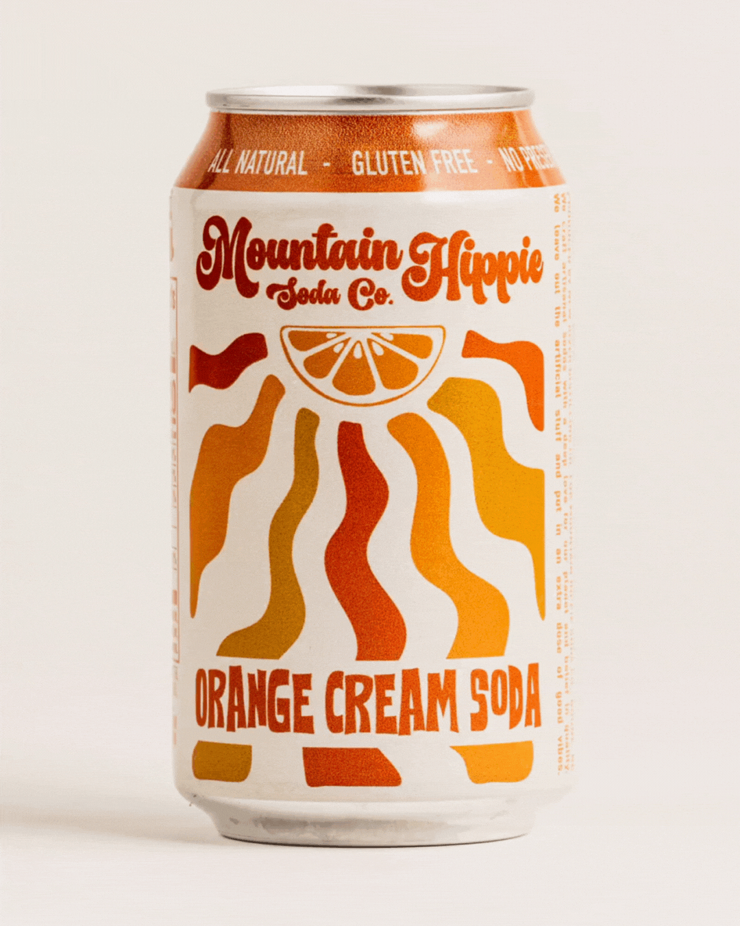 Mountain Hippie Soda Co. Orange Cream Soda video of can spinning
