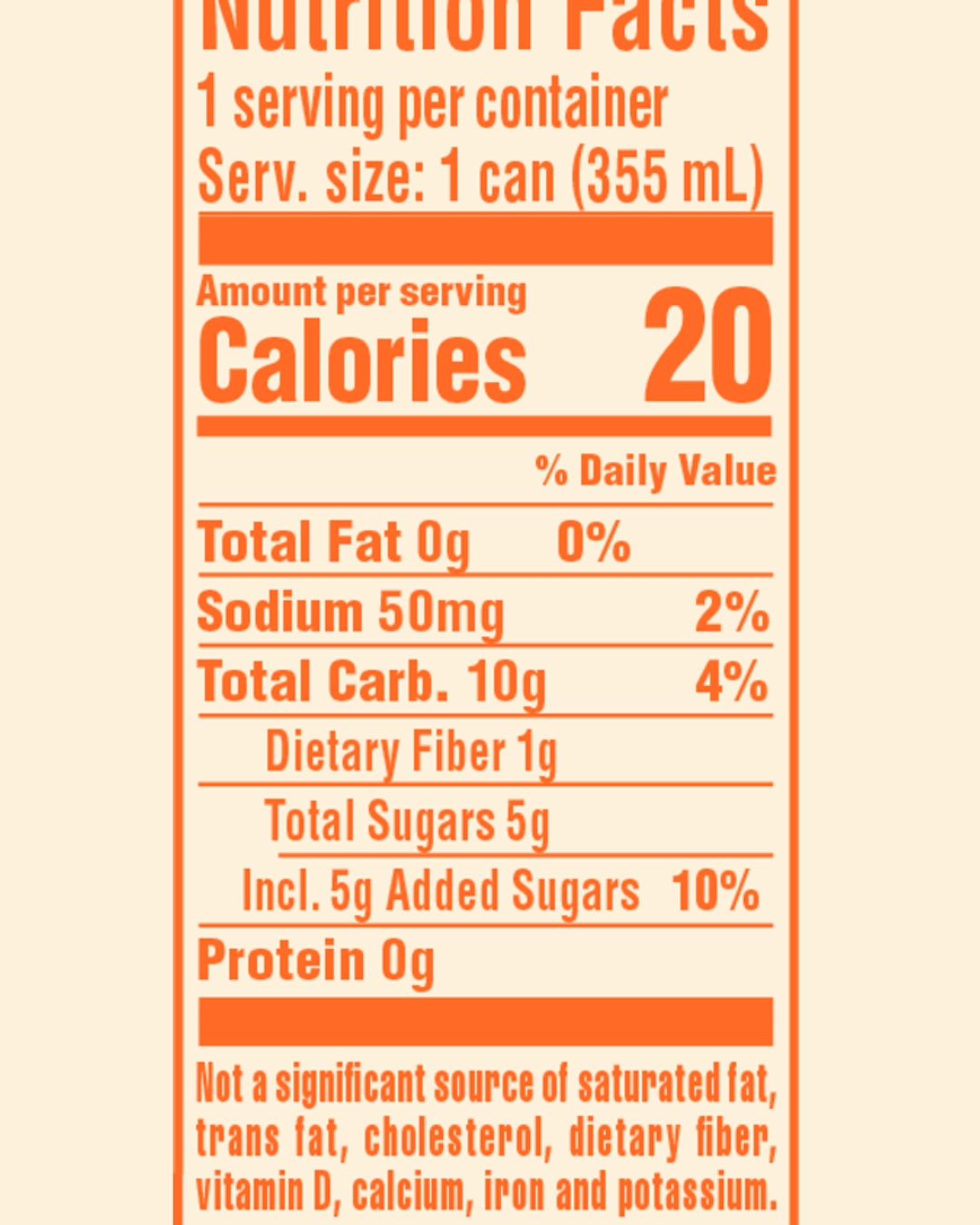 Mountain Hippie Soda Co. Orange Cream Soda Nutrition Facts